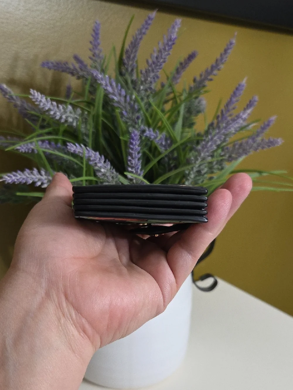 Coach Accordion Card Case  Black Floral  Leather Wallet - Picture 8 of 11